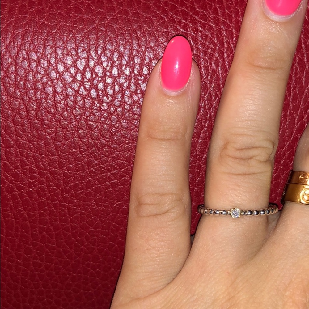 Pandora diamond gold & silver bubble ring